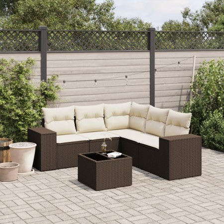 Set sofás de jardín 6 piezas y cojines ratán sintético marrón de , Conjuntos de jardín - Ref: Foro24-3222562, Precio: 408,30 ...