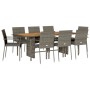 Set comedor jardín 9 pzas y cojines ratán sintético gris de , Conjuntos de jardín - Ref: Foro24-3213505, Precio: 695,87 €, De...