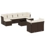 Set de sofás de jardín 10 pzas y cojines ratán sintético marrón de , Conjuntos de jardín - Ref: Foro24-3218323, Precio: 623,5...