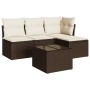 Set comedor de jardín 5 piezas y cojines ratán sintético marrón de , Conjuntos de jardín - Ref: Foro24-3249352, Precio: 290,5...