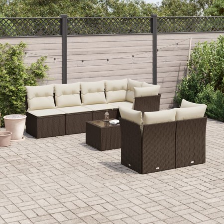 Set sofás de jardín 8 piezas y cojines ratán sintético marrón de , Conjuntos de jardín - Ref: Foro24-3217303, Precio: 543,24 ...