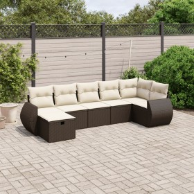 Juego de sofás de jardín 7 piezas con cojines ratán PE marrón de , Conjuntos de jardín - Ref: Foro24-3264129, Precio: 487,30 ...