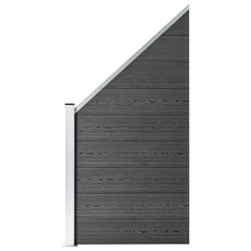 Black WPC fence panel 95x(105-180) cm by vidaXL, fence panels - Ref: Foro24-148974, Price: 114,66 €, Discount: %