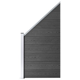 Panel de valla WPC negro 95x(105-180) cm de vidaXL, Paneles de vallas - Ref: Foro24-148974, Precio: 115,72 €, Descuento: %