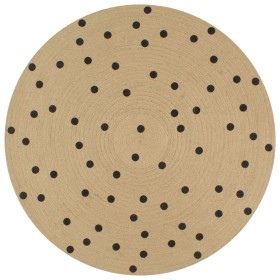 Alfombra de yute tejida a mano de yute estampado lunares 150 cm de , Alfombras - Ref: Foro24-133688, Precio: 59,97 €, Descuen...