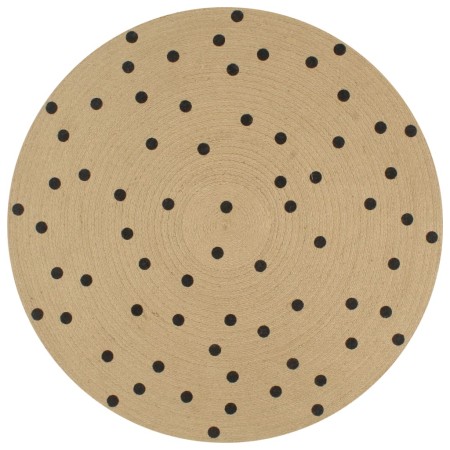 Alfombra de yute tejida a mano de yute estampado lunares 150 cm de , Alfombras - Ref: Foro24-133688, Precio: 59,97 €, Descuen...