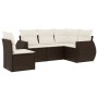 Set comedor de jardín 5 piezas y cojines ratán sintético marrón de , Conjuntos de jardín - Ref: Foro24-3253710, Precio: 382,0...