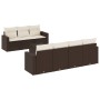 Set sofás de jardín 8 piezas y cojines ratán sintético marrón de , Sofás modulares de exterior - Ref: Foro24-3251070, Precio:...