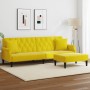 Sofá cama 2 plazas con almohadas taburete terciopelo amarillo de , Sofás - Ref: Foro24-3216223, Precio: 335,12 €, Descuento: %