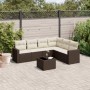 Juego de sofás de jardín 7 piezas con cojines ratán PE marrón de , Sofás modulares de exterior - Ref: Foro24-3251360, Precio:...