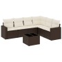 Juego de sofás de jardín 7 piezas con cojines ratán PE marrón de , Sofás modulares de exterior - Ref: Foro24-3251360, Precio:...