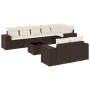 Set de sofás de jardín 9 pzas y cojines ratán sintético marrón de , Conjuntos de jardín - Ref: Foro24-3255170, Precio: 644,76...