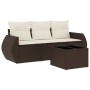 Set de sofás de jardín 4 pzas y cojines ratán sintético marrón de , Conjuntos de jardín - Ref: Foro24-3221072, Precio: 279,15...