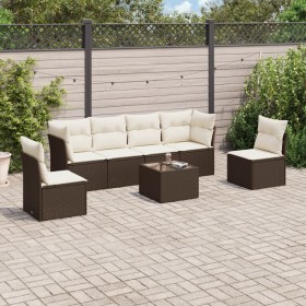 Juego de sofás de jardín 7 piezas con cojines ratán PE marrón de , Conjuntos de jardín - Ref: Foro24-3249222, Precio: 444,20 ...