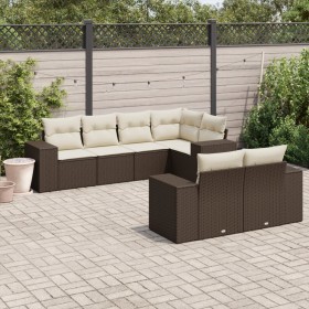 Juego de sofás de jardín 7 piezas con cojines ratán PE marrón de , Conjuntos de jardín - Ref: Foro24-3222812, Precio: 527,52 ...