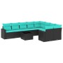 Set de sofás de jardín 10pzas con cojines ratán sintético negro de , Conjuntos de jardín - Ref: Foro24-3219437, Precio: 766,8...