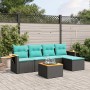 Set de sofás de jardín 6 pzas con cojines ratán sintético negro de , Conjuntos de jardín - Ref: Foro24-3226764, Precio: 436,5...