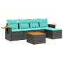 Set de sofás de jardín 6 pzas con cojines ratán sintético negro de , Conjuntos de jardín - Ref: Foro24-3226764, Precio: 436,5...
