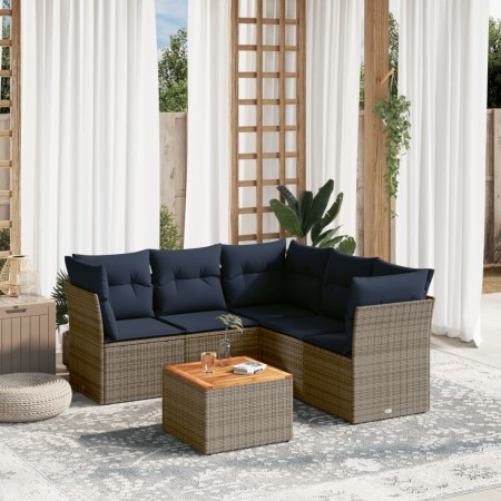Set de sofás de jardín 6 pzas con cojines ratán sintético gris de , Conjuntos de jardín - Ref: Foro24-3255970, Precio: 440,79...