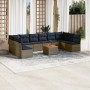Set de sofás de jardín 11 pzas y cojines ratán sintético gris de , Conjuntos de jardín - Ref: Foro24-3256131, Precio: 755,16 ...