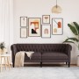 Sofá Chesterfield de 3 plazas tela marrón oscuro de , Sofás - Ref: Foro24-372559, Precio: 282,50 €, Descuento: %