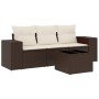 Set de sofás de jardín 4 pzas y cojines ratán sintético marrón de , Sofás modulares de exterior - Ref: Foro24-3222272, Precio...