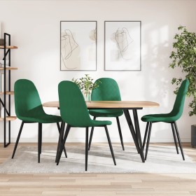 Sillas de comedor 4 unidades terciopelo verde oscuro en Sillas de comedor | Comprar online en Foru.es