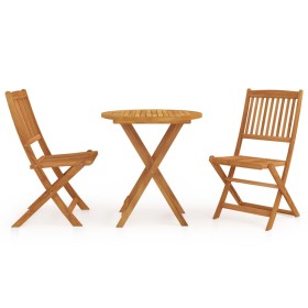 Comedor de jardín plegable 3 piezas madera maciza de acacia de vidaXL, Conjuntos de jardín - Ref: Foro24-3058256, Precio: 168...
