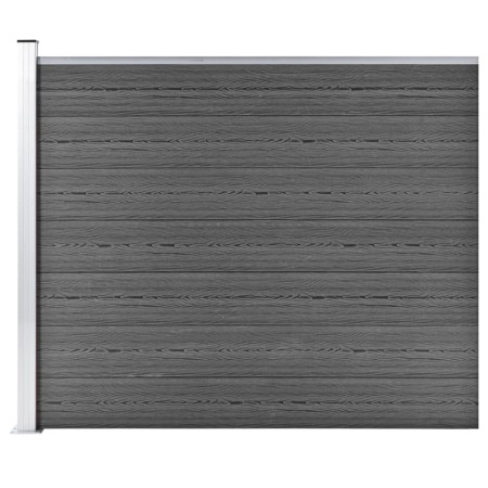 Panel de valla WPC negro 175x146 cm de vidaXL, Paneles de vallas - Ref: Foro24-148985, Precio: 195,21 €, Descuento: %
