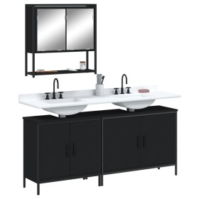 Juego de muebles de baño 3 pzas madera contrachapada negro de , Muebles de baño - Ref: Foro24-3214670, Precio: 158,68 €, Desc...