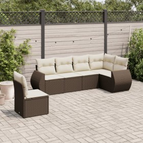 Set sofás de jardín 6 piezas y cojines ratán sintético marrón de , Conjuntos de jardín - Ref: Foro24-3221432, Precio: 434,77 ...