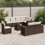 Set de sofás de jardín 9 pzas y cojines ratán sintético marrón de , Conjuntos de jardín - Ref: Foro24-3222852, Precio: 656,36...