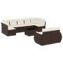 Set de sofás de jardín 10 pzas y cojines ratán sintético marrón de , Sofás modulares de exterior - Ref: Foro24-3221832, Preci...