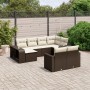 Set de sofás de jardín 10 pzas y cojines ratán sintético marrón de , Conjuntos de jardín - Ref: Foro24-3228903, Precio: 578,1...