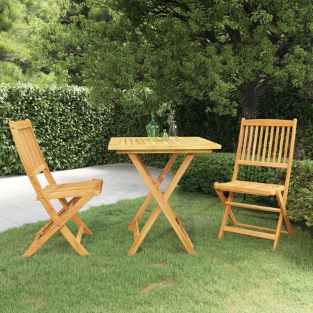 Comedor de jardín plegable 3 piezas madera maciza de acacia de vidaXL, Conjuntos de jardín - Ref: Foro24-3058258, Precio: 176...