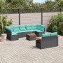 Set de sofás de jardín 10pzas con cojines ratán sintético negro de , Conjuntos de jardín - Ref: Foro24-3227135, Precio: 774,1...