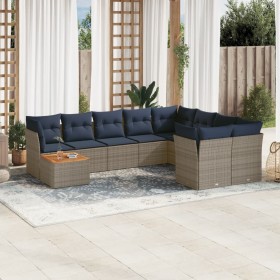 Set de sofás de jardín 10 pzas con cojines ratán sintético gris de , Conjuntos de jardín - Ref: Foro24-3256159, Precio: 728,8...