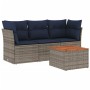 Set de sofás de jardín 4 pzas con cojines ratán sintético gris de , Conjuntos de jardín - Ref: Foro24-3255802, Precio: 285,25...