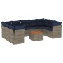 Set de sofás de jardín 10 pzas con cojines ratán sintético gris de , Conjuntos de jardín - Ref: Foro24-3256138, Precio: 728,8...