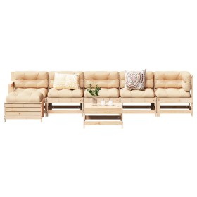 Juego de muebles de jardín 7 piezas madera maciza de pino de , Conjuntos de jardín - Ref: Foro24-3250616, Precio: 367,79 €, D...