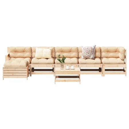 Juego de muebles de jardín 7 piezas madera maciza de pino de , Conjuntos de jardín - Ref: Foro24-3250616, Precio: 367,79 €, D...