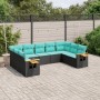 Set de sofás de jardín 9 pzas con cojines ratán sintético negro de , Conjuntos de jardín - Ref: Foro24-3227114, Precio: 736,9...