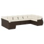 Set de sofás de jardín 10 pzas y cojines ratán sintético marrón de , Sofás modulares de exterior - Ref: Foro24-3221872, Preci...