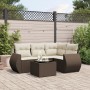 Set comedor de jardín 5 piezas y cojines ratán sintético marrón de , Conjuntos de jardín - Ref: Foro24-3221322, Precio: 363,9...