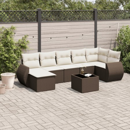 Set sofás de jardín 8 piezas y cojines ratán sintético marrón de , Sofás modulares de exterior - Ref: Foro24-3221692, Precio:...