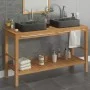 Mueble tocador madera teca maciza con lavabos de mármol negro de vidaXL, Tocadores de baño - Ref: Foro24-3058166, Precio: 457...