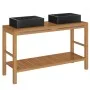Mueble tocador madera teca maciza con lavabos de mármol negro de vidaXL, Tocadores de baño - Ref: Foro24-3058166, Precio: 457...