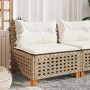 Sofá de jardín sin reposabrazos con cojines ratán PE beige de , Sofás de exterior - Ref: Foro24-365928, Precio: 94,34 €, Desc...