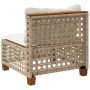 Sofá de jardín sin reposabrazos con cojines ratán PE beige de , Sofás de exterior - Ref: Foro24-365928, Precio: 94,34 €, Desc...