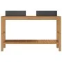 Mueble tocador madera teca maciza con lavabos de mármol negro de vidaXL, Tocadores de baño - Ref: Foro24-3058166, Precio: 457...